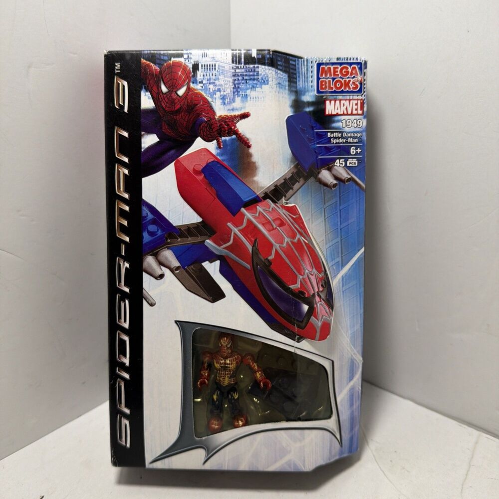 Mega Bloks Marvel Spider-Man 3 #1949 : Battle Damage Spider-Man - HTF New 2007